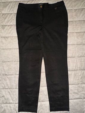 NEW Talbots Skinny Ankle Cropped Dress Pants 12 with Zippered Pockets